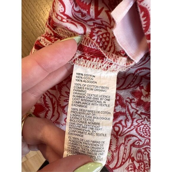 Derek Lam 10 Crosby Red Vintage Floral Ruffle Cotton Top - Picture 8 of 8